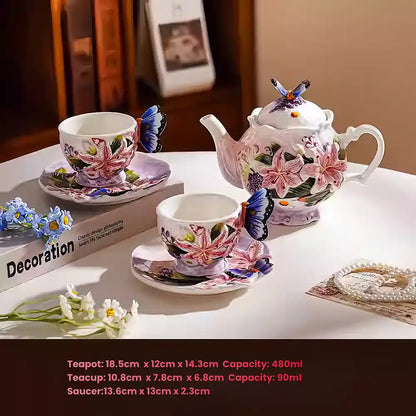 The Lily Brew: Sculptural Ceramic Teapot & Cup Set