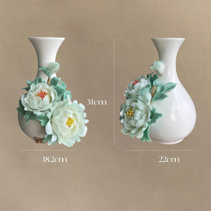 Intangible Cultural Heritage Handmade Peony Vase – Peony Max, Green