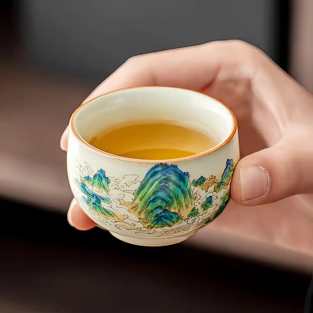 High-end Ru Kiln Tea Set, New Home Owner's Cup Housewarming Gift, Chinese Hospitality Tea Set