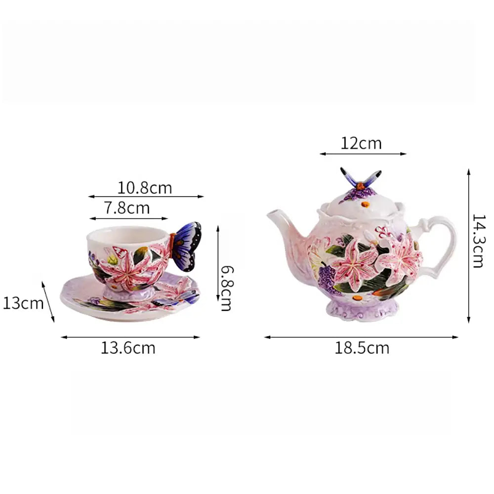 The Lily Brew: Sculptural Ceramic Teapot & Cup Set