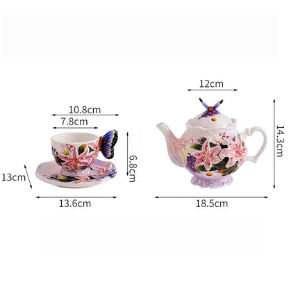 The Lily Brew: Sculptural Ceramic Teapot & Cup Set