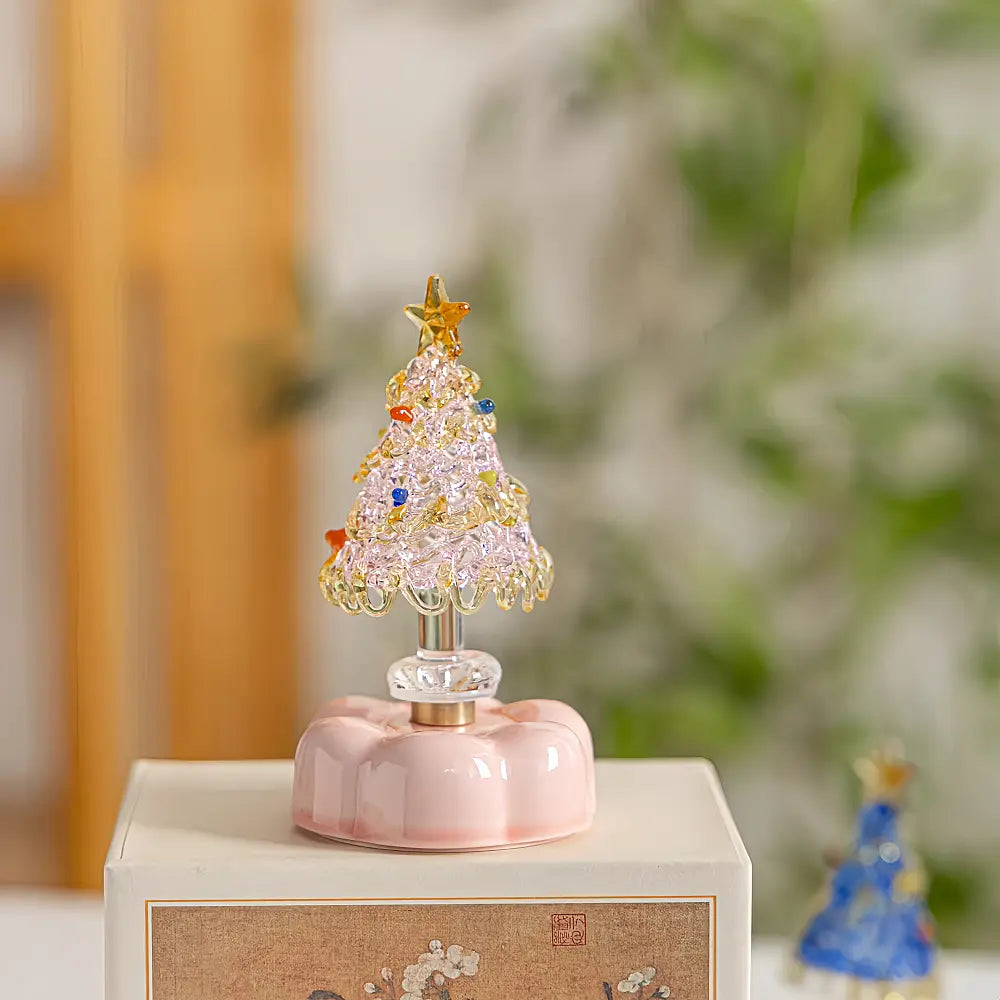 Lucky Spinning Liuli Glass Christmas Tree