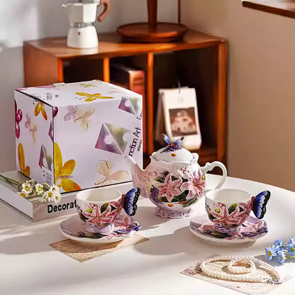 The Lily Brew: Sculptural Ceramic Teapot & Cup Set