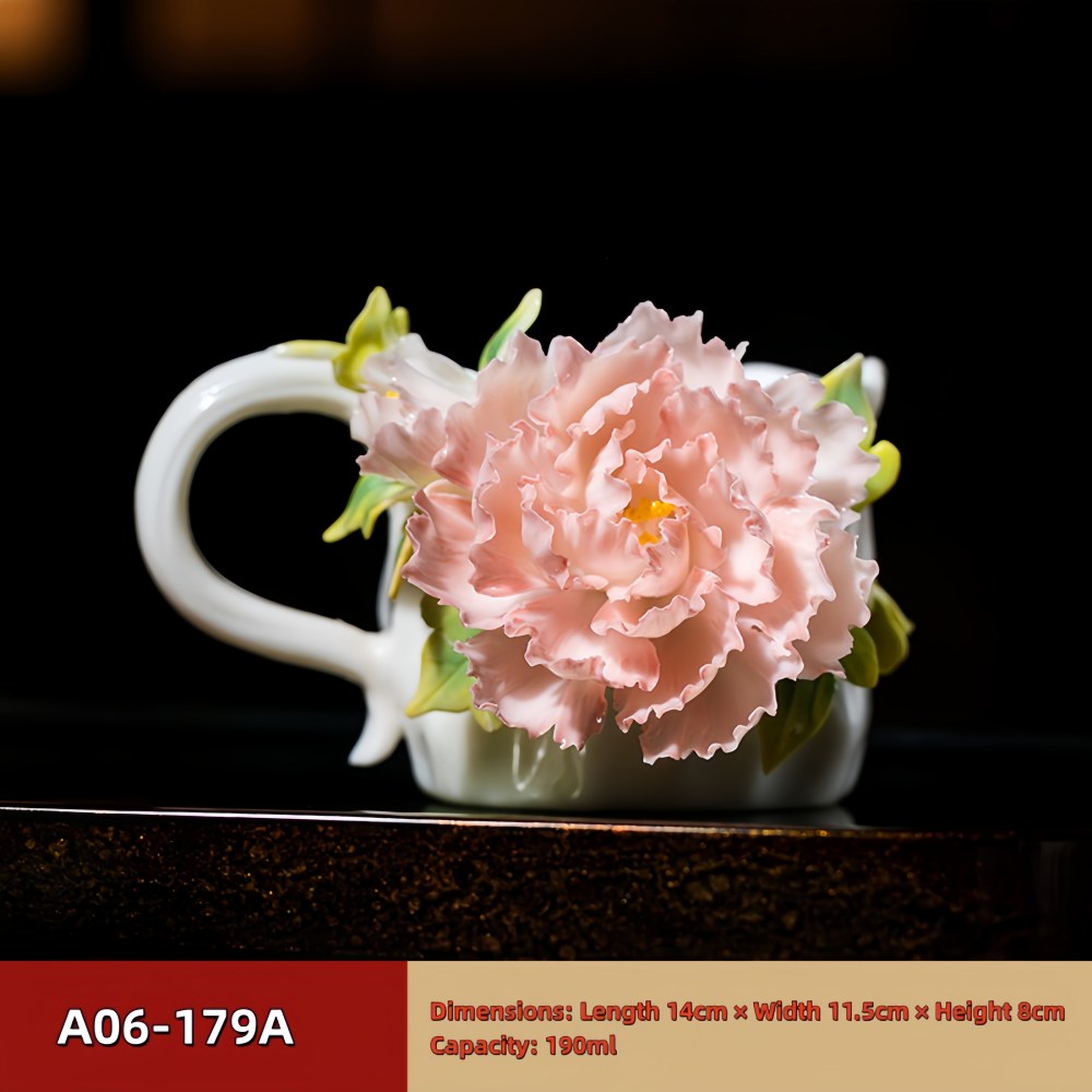 Intangible Cultural Heritage Hand-Pinched Flower Mug - A-17