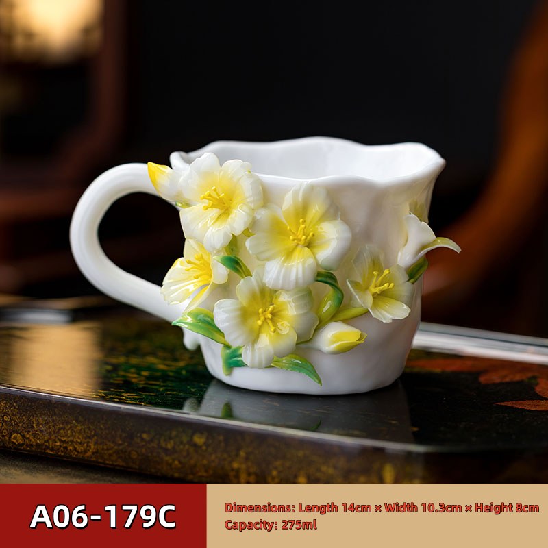Intangible Cultural Heritage Hand-Pinched Flower Mug - A-17