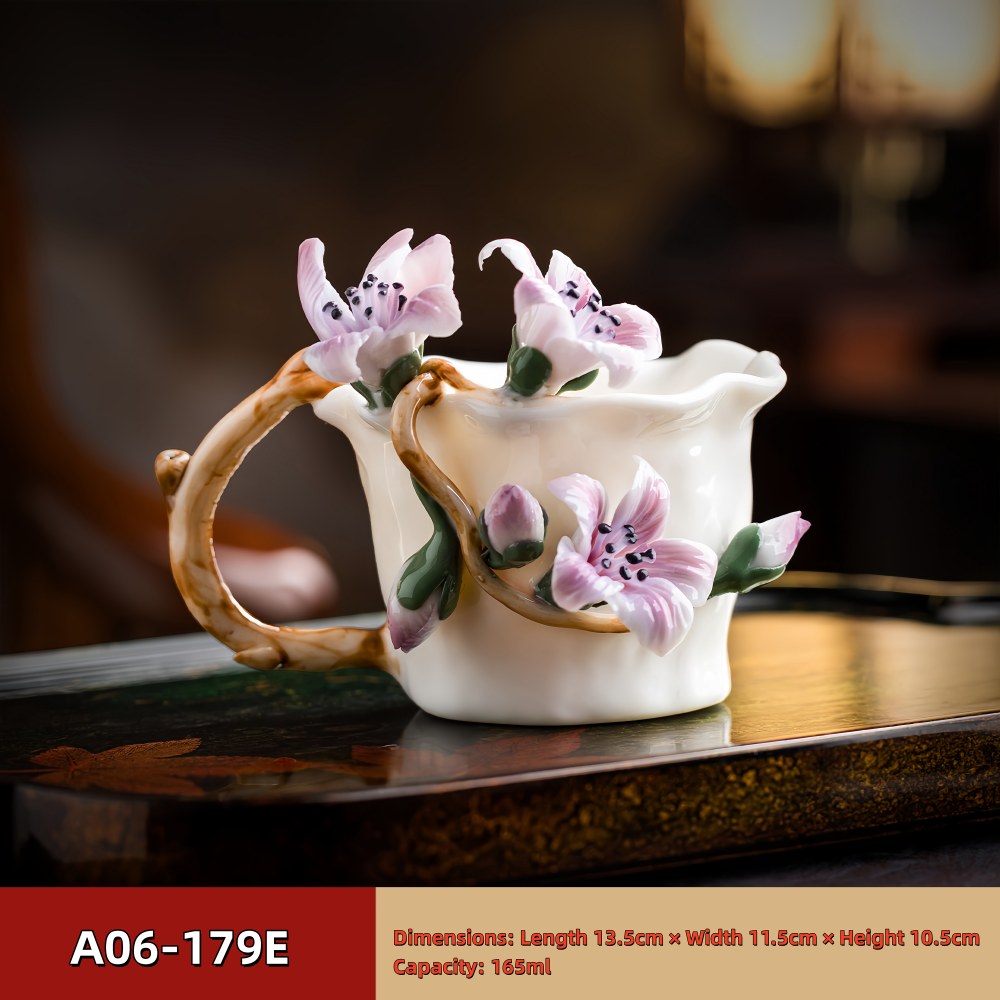 Intangible Cultural Heritage Hand-Pinched Flower Mug - A-17
