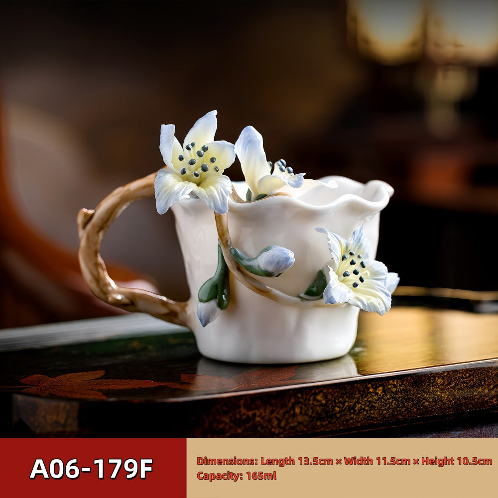 Intangible Cultural Heritage Hand-Pinched Flower Mug - A-17
