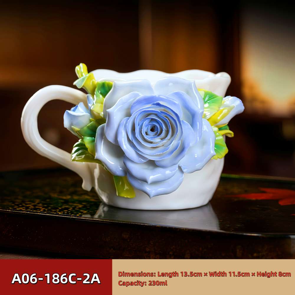 Intangible Cultural Heritage Hand-Pinched Flower Mug - A-18