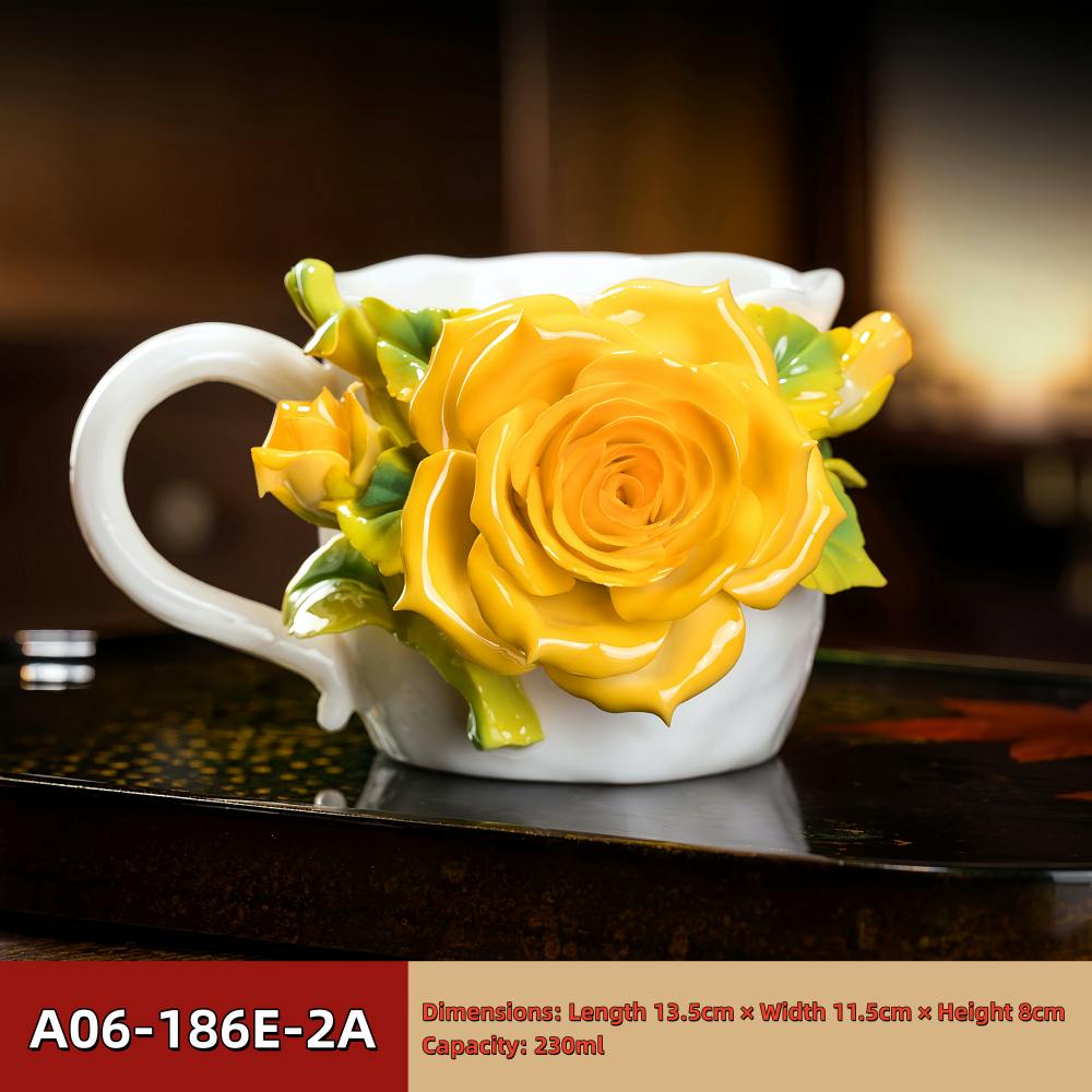 Intangible Cultural Heritage Hand-Pinched Flower Mug - A-18