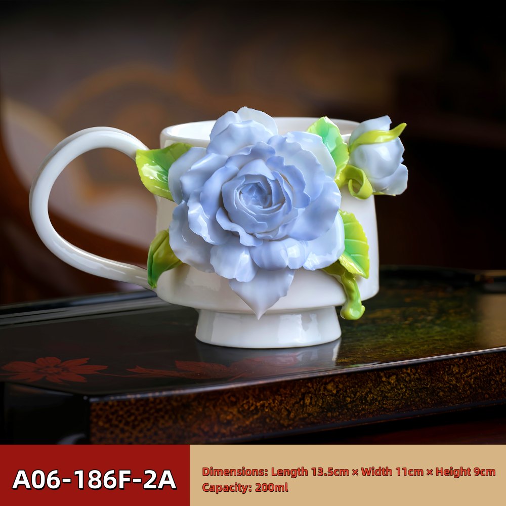 Intangible Cultural Heritage Hand-Pinched Flower Mug - A-18