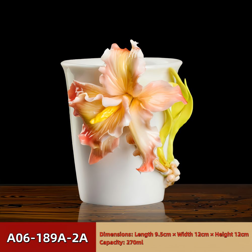 Intangible Cultural Heritage Hand-Pinched Flower Mug - A-18