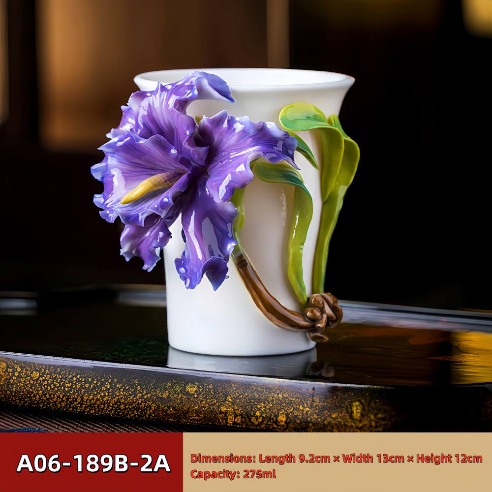 Intangible Cultural Heritage Hand-Pinched Flower Mug - A-18