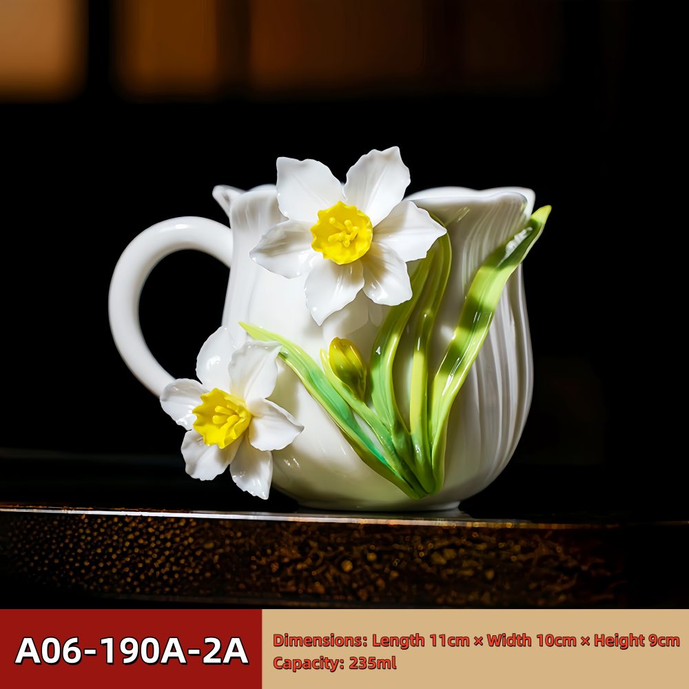 Intangible Cultural Heritage Hand-Pinched Flower Mug - A-19
