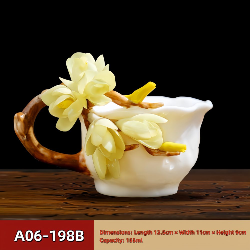 Intangible Cultural Heritage Hand-Pinched Flower Mug - A-19