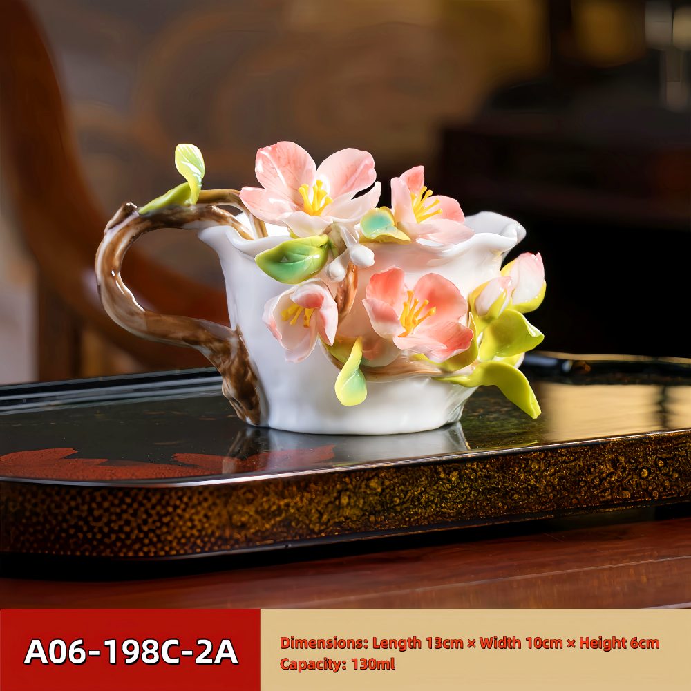 Intangible Cultural Heritage Hand-Pinched Flower Mug - A-19