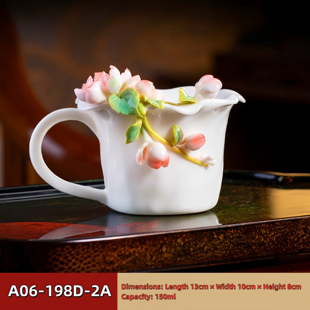 Intangible Cultural Heritage Hand-Pinched Flower Mug - A-19