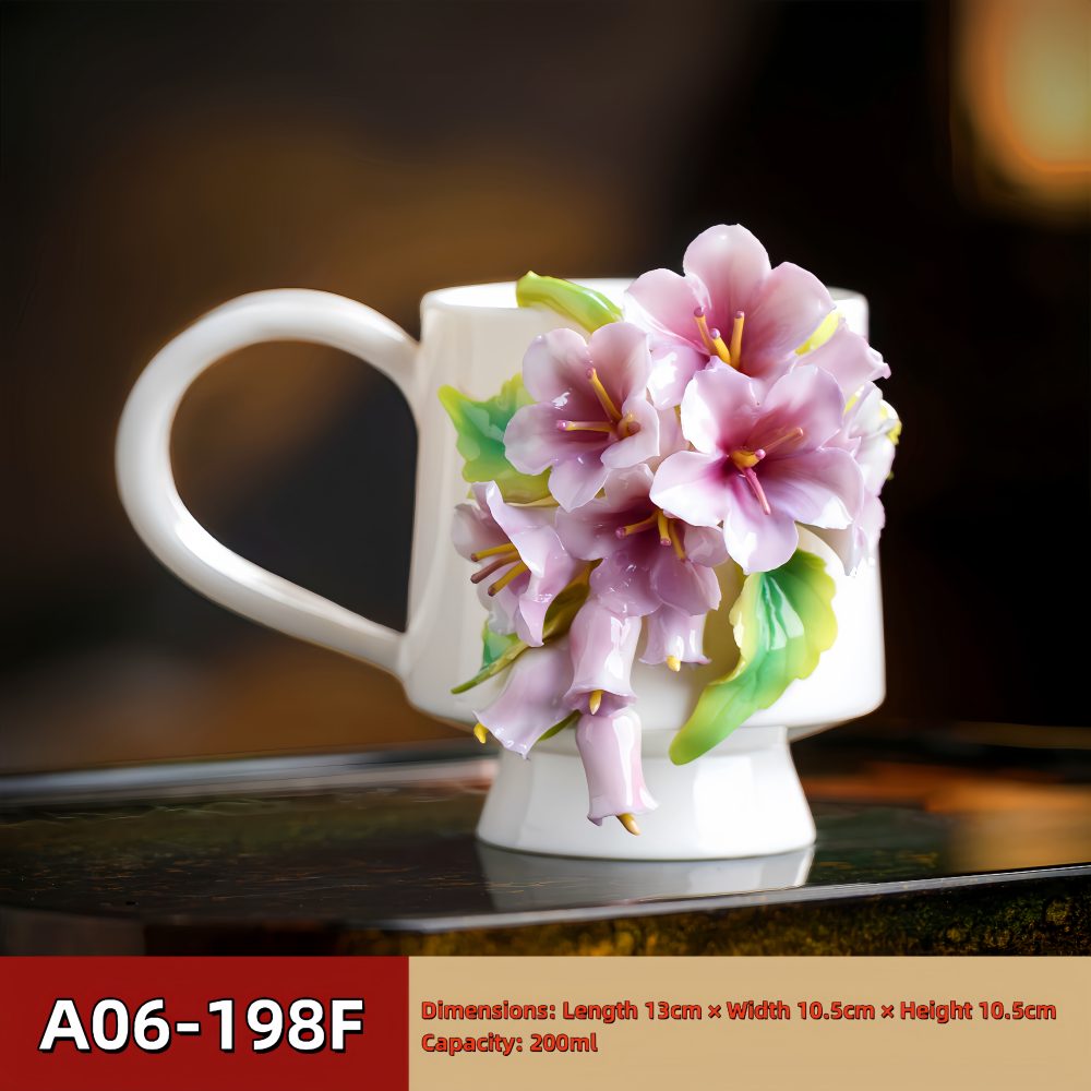 Intangible Cultural Heritage Hand-Pinched Flower Mug - A-19