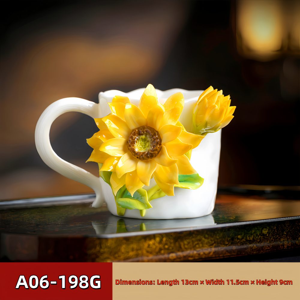 Intangible Cultural Heritage Hand-Pinched Flower Mug - A-19