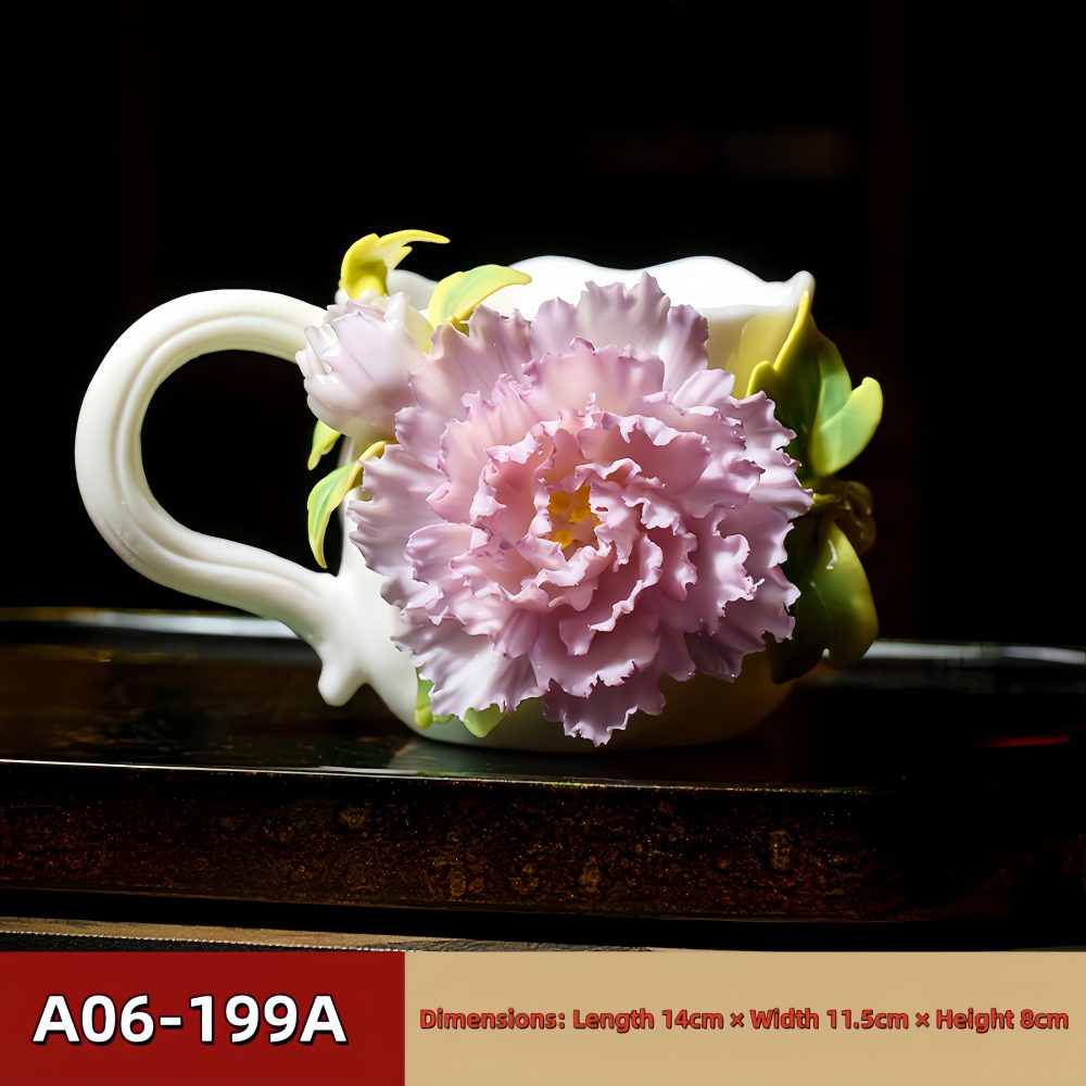 Intangible Cultural Heritage Hand-Pinched Flower Mug - A-19
