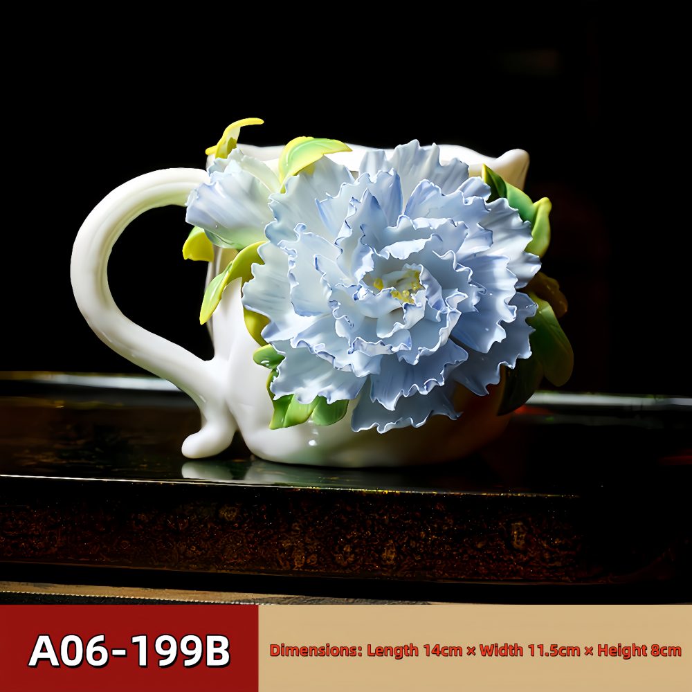 Intangible Cultural Heritage Hand-Pinched Flower Mug - A-19