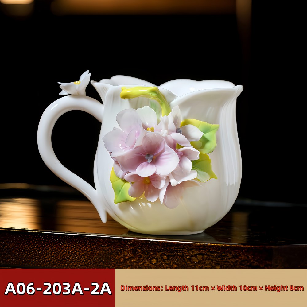 Intangible Cultural Heritage Hand-Pinched Flower Mug - A-20