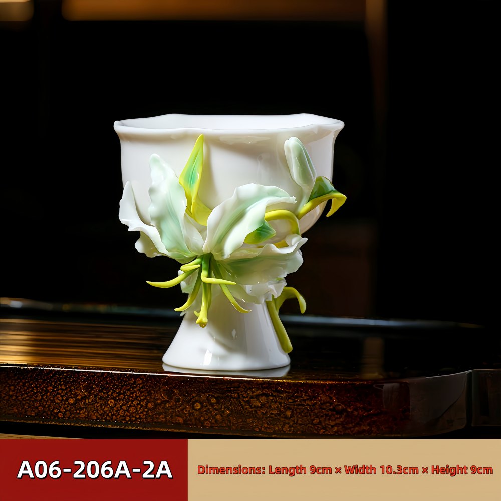 Intangible Cultural Heritage Hand-Pinched Flower Mug - A-20