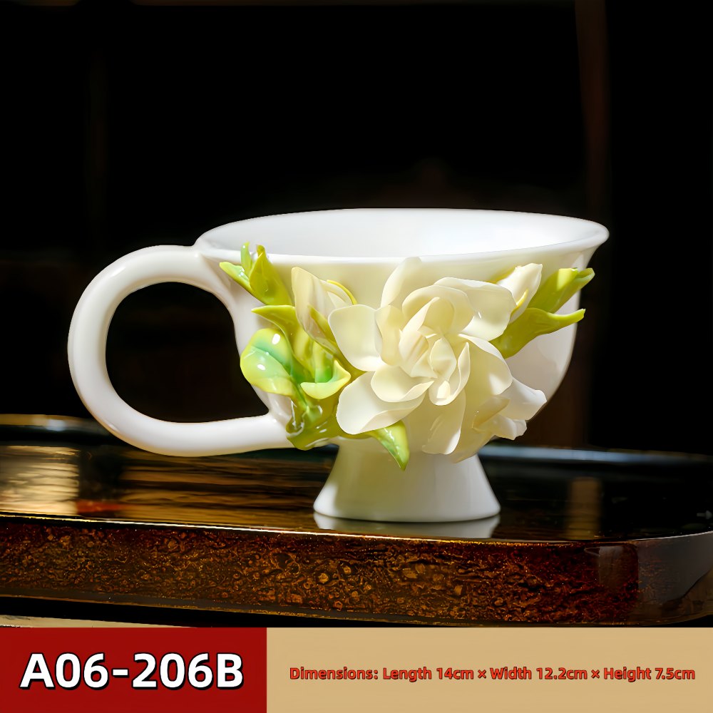 Intangible Cultural Heritage Hand-Pinched Flower Mug - A-20