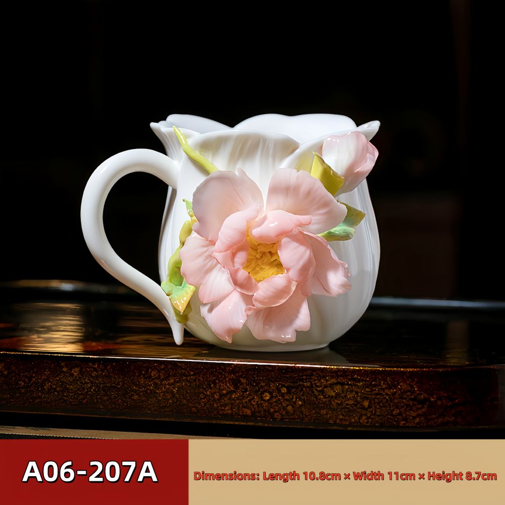 Intangible Cultural Heritage Hand-Pinched Flower Mug - A-20