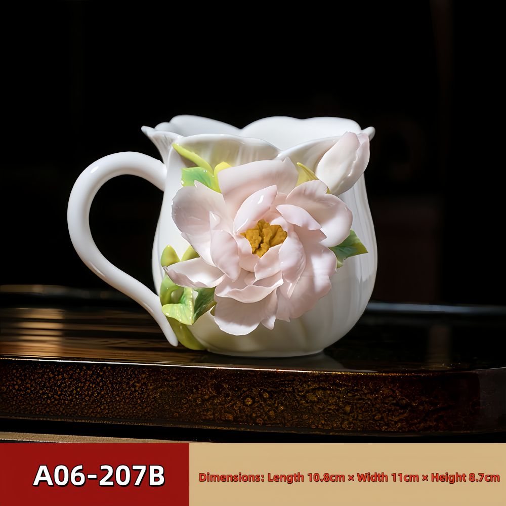 Intangible Cultural Heritage Hand-Pinched Flower Mug - A-20