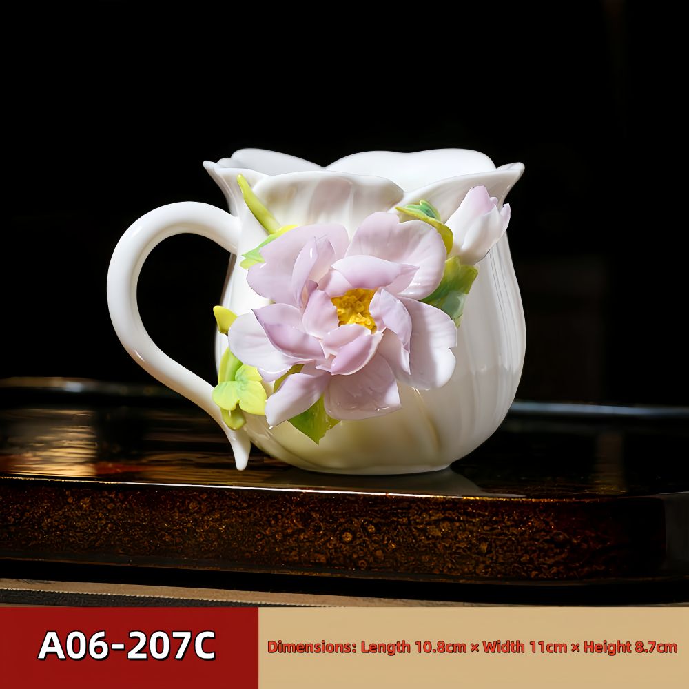 Intangible Cultural Heritage Hand-Pinched Flower Mug - A-20
