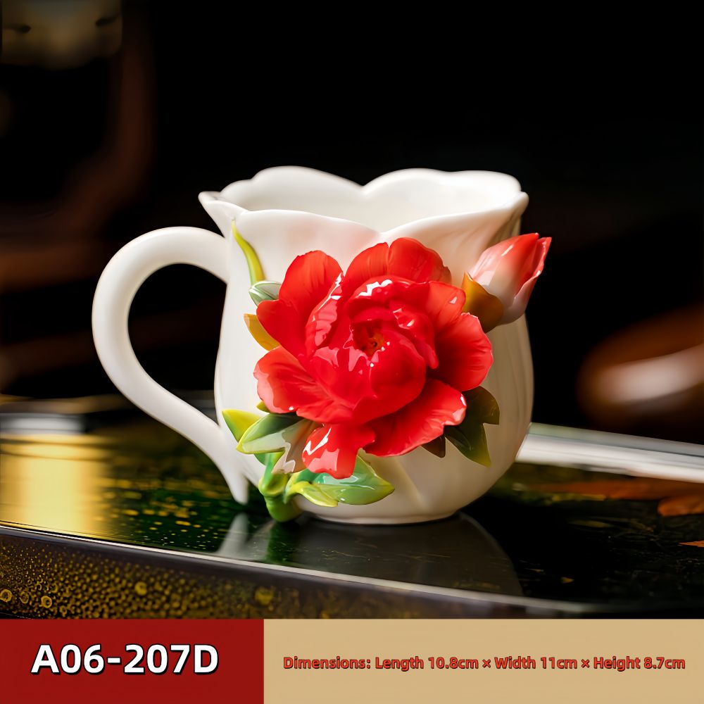 Intangible Cultural Heritage Hand-Pinched Flower Mug - A-20