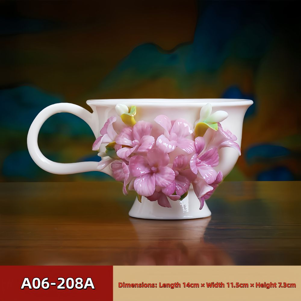Intangible Cultural Heritage Hand-Pinched Flower Mug - A-20