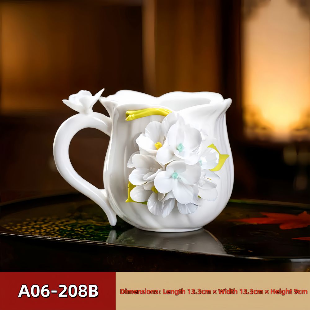 Intangible Cultural Heritage Hand-Pinched Flower Mug - A-20