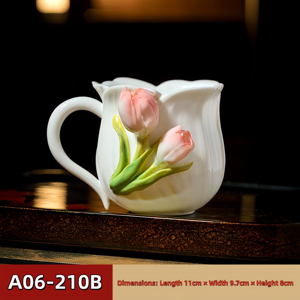 Intangible Cultural Heritage Hand-Pinched Flower Mug - A-21