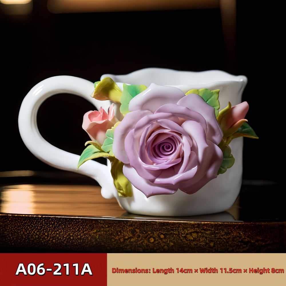 Intangible Cultural Heritage Hand-Pinched Flower Mug - A-21