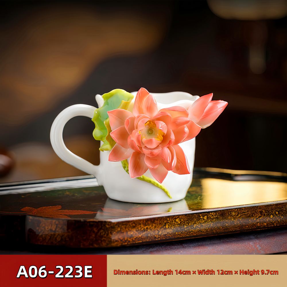 Intangible Cultural Heritage Hand-Pinched Flower Mug - A-22