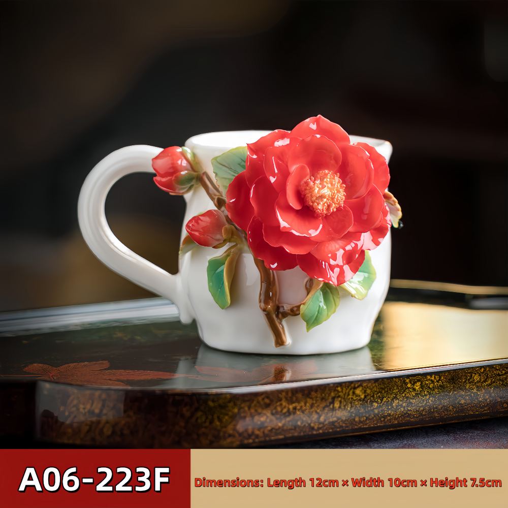 Intangible Cultural Heritage Hand-Pinched Flower Mug - A-22