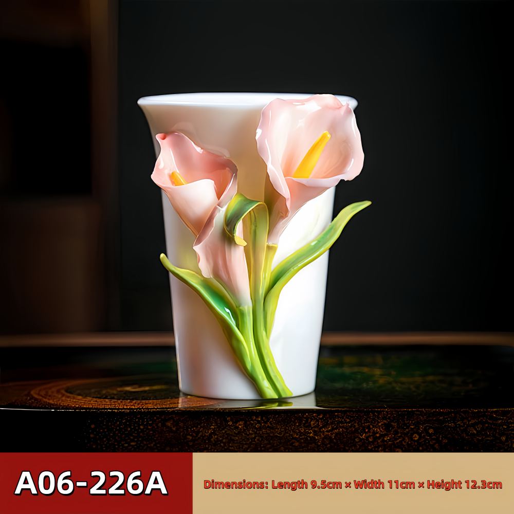 Intangible Cultural Heritage Hand-Pinched Flower Mug - A-22