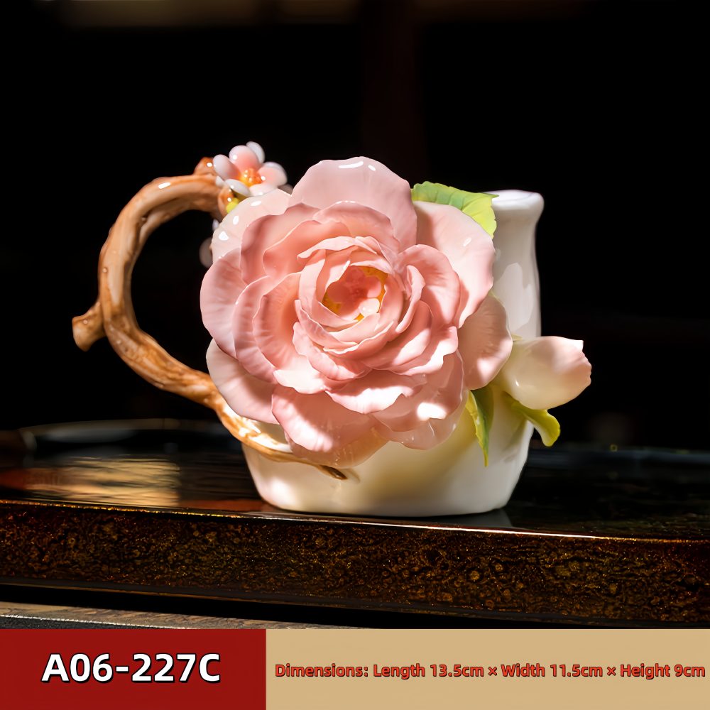 Intangible Cultural Heritage Hand-Pinched Flower Mug - A-22-1