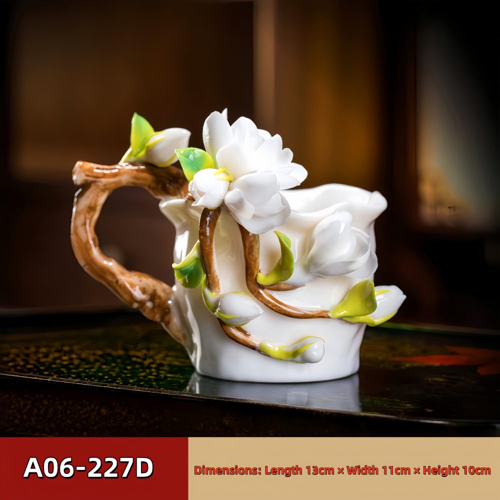 Intangible Cultural Heritage Hand-Pinched Flower Mug - A-22-1