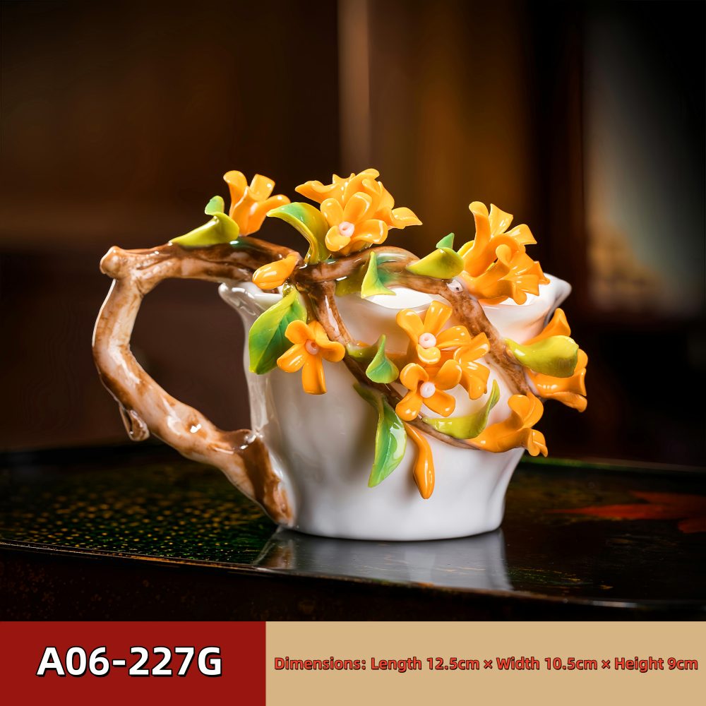 Intangible Cultural Heritage Hand-Pinched Flower Mug - A-22-1