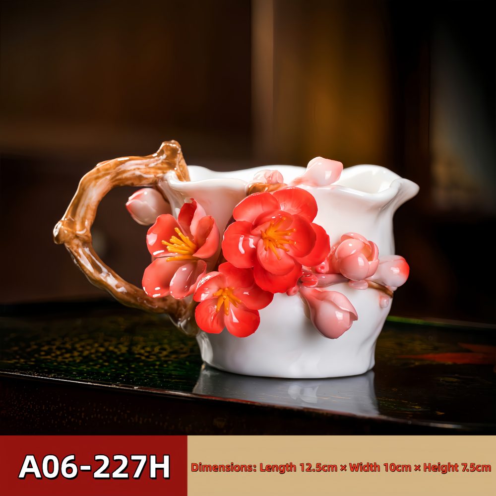 Intangible Cultural Heritage Hand-Pinched Flower Mug - A-22-1