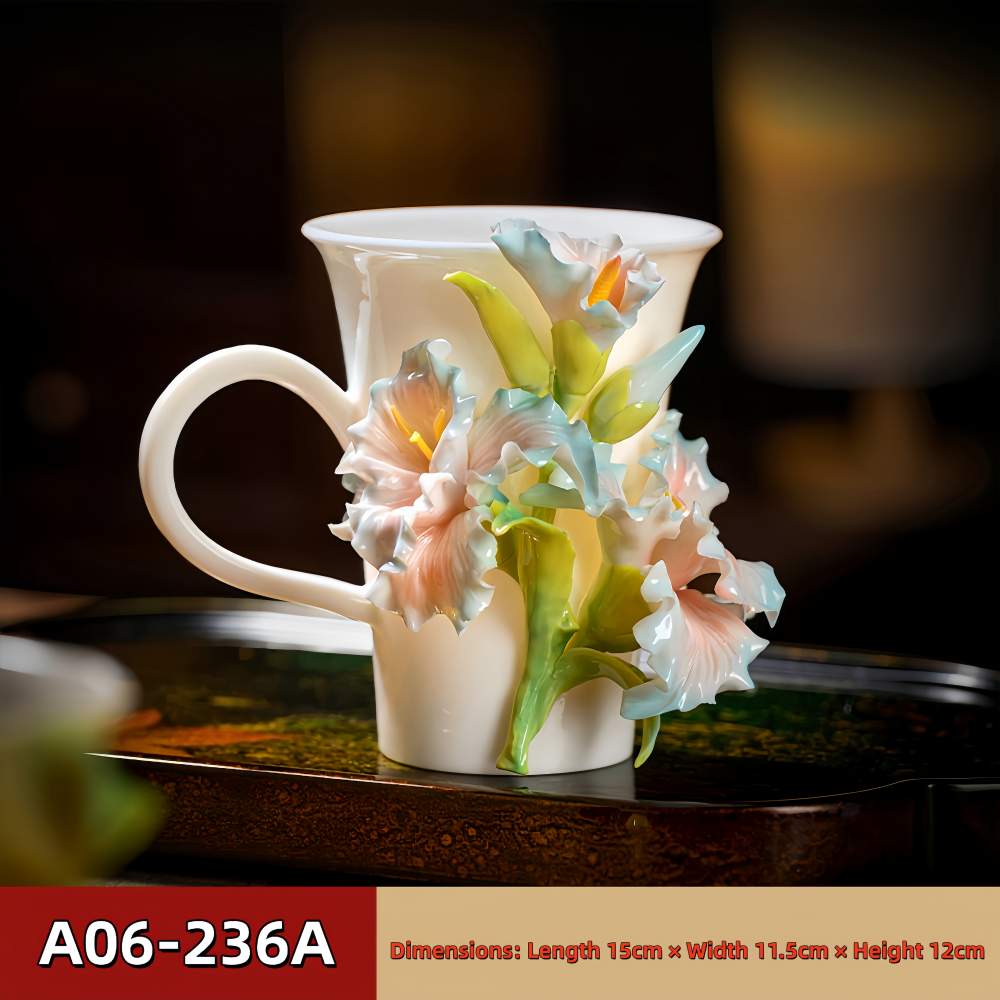 Intangible Cultural Heritage Hand-Pinched Flower Mug - A-23