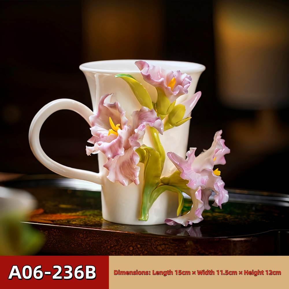 Intangible Cultural Heritage Hand-Pinched Flower Mug - A-23