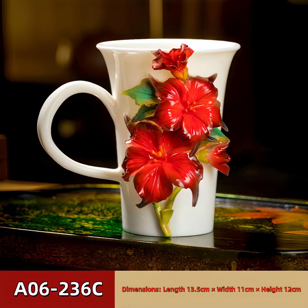 Intangible Cultural Heritage Hand-Pinched Flower Mug - A-23