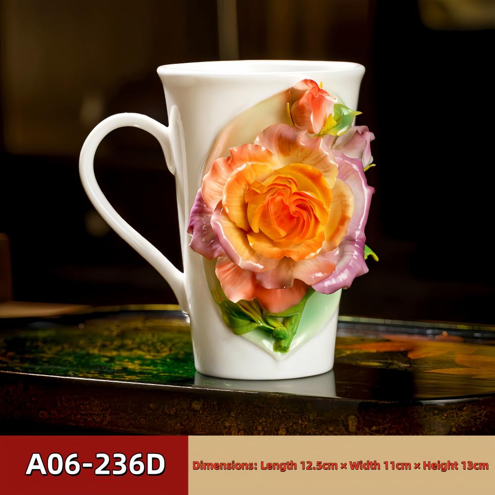 Intangible Cultural Heritage Hand-Pinched Flower Mug - A-23