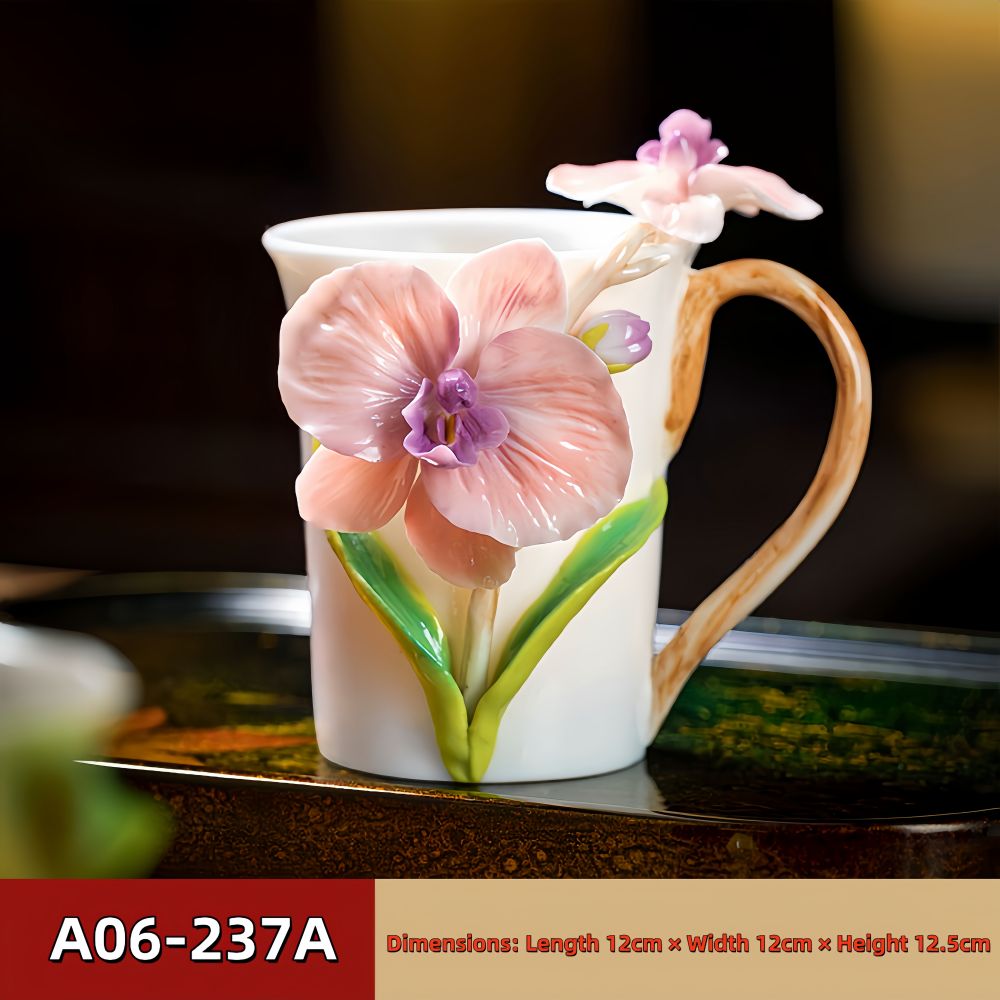 Intangible Cultural Heritage Hand-Pinched Flower Mug - A-23