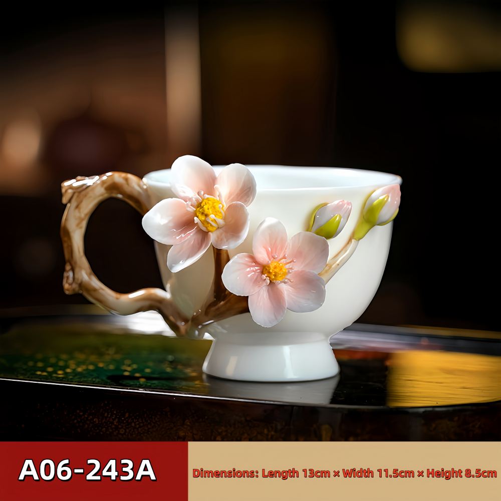Intangible Cultural Heritage Hand-Pinched Flower Mug - A-24