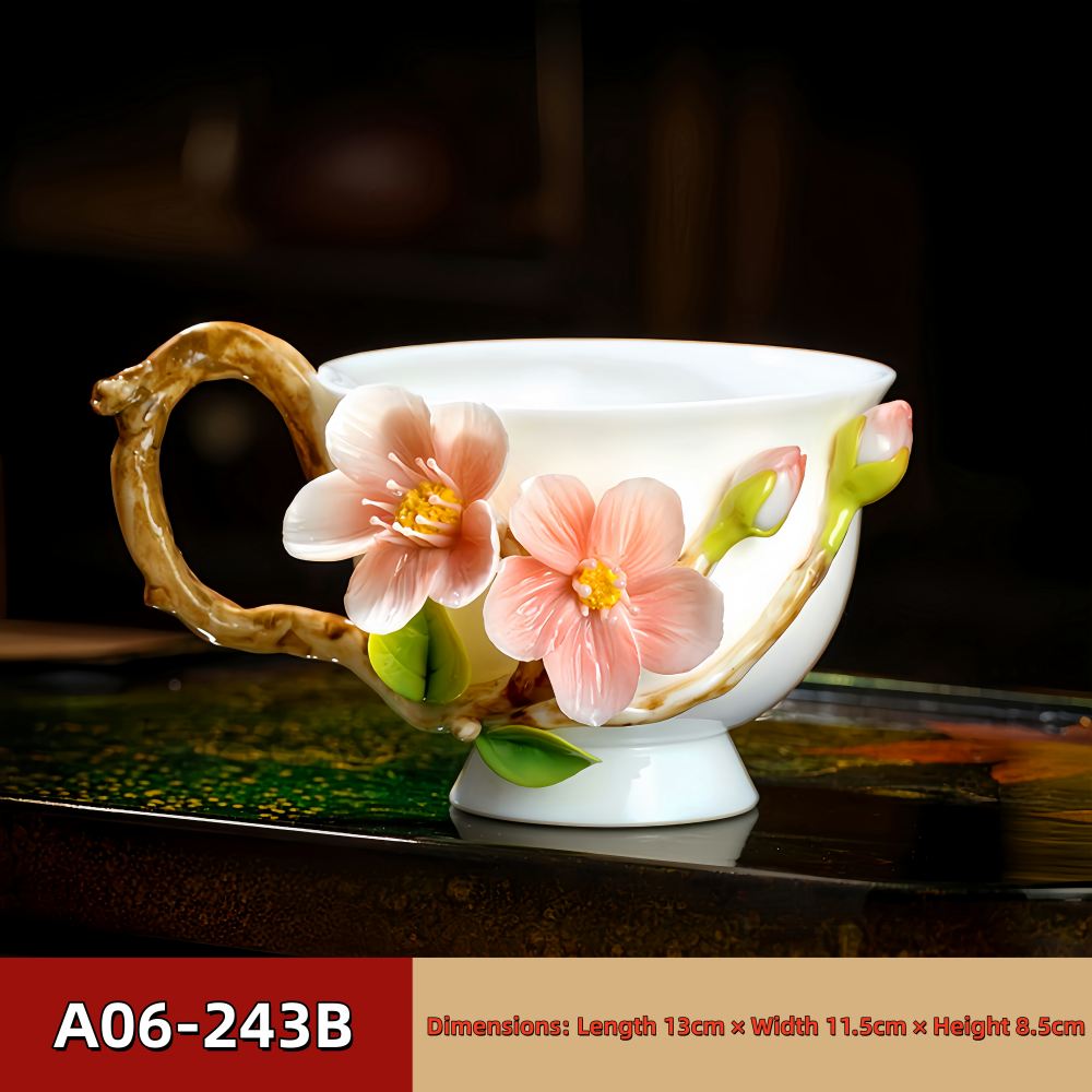 Intangible Cultural Heritage Hand-Pinched Flower Mug - A-24
