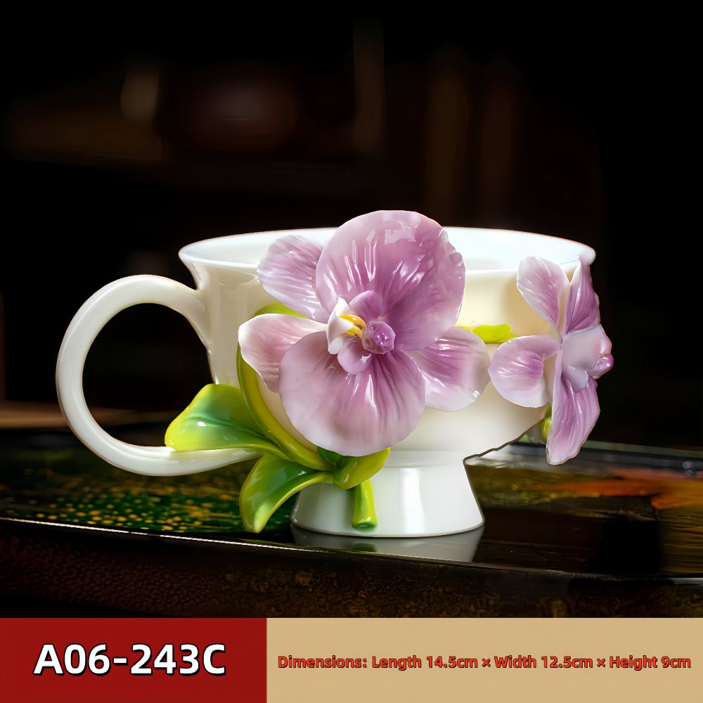 Intangible Cultural Heritage Hand-Pinched Flower Mug - A-24